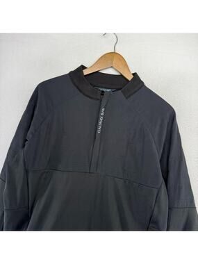Galway Bay Jacket mens Large Black Hybrid Golf half Zip Performance Pocket Tech
